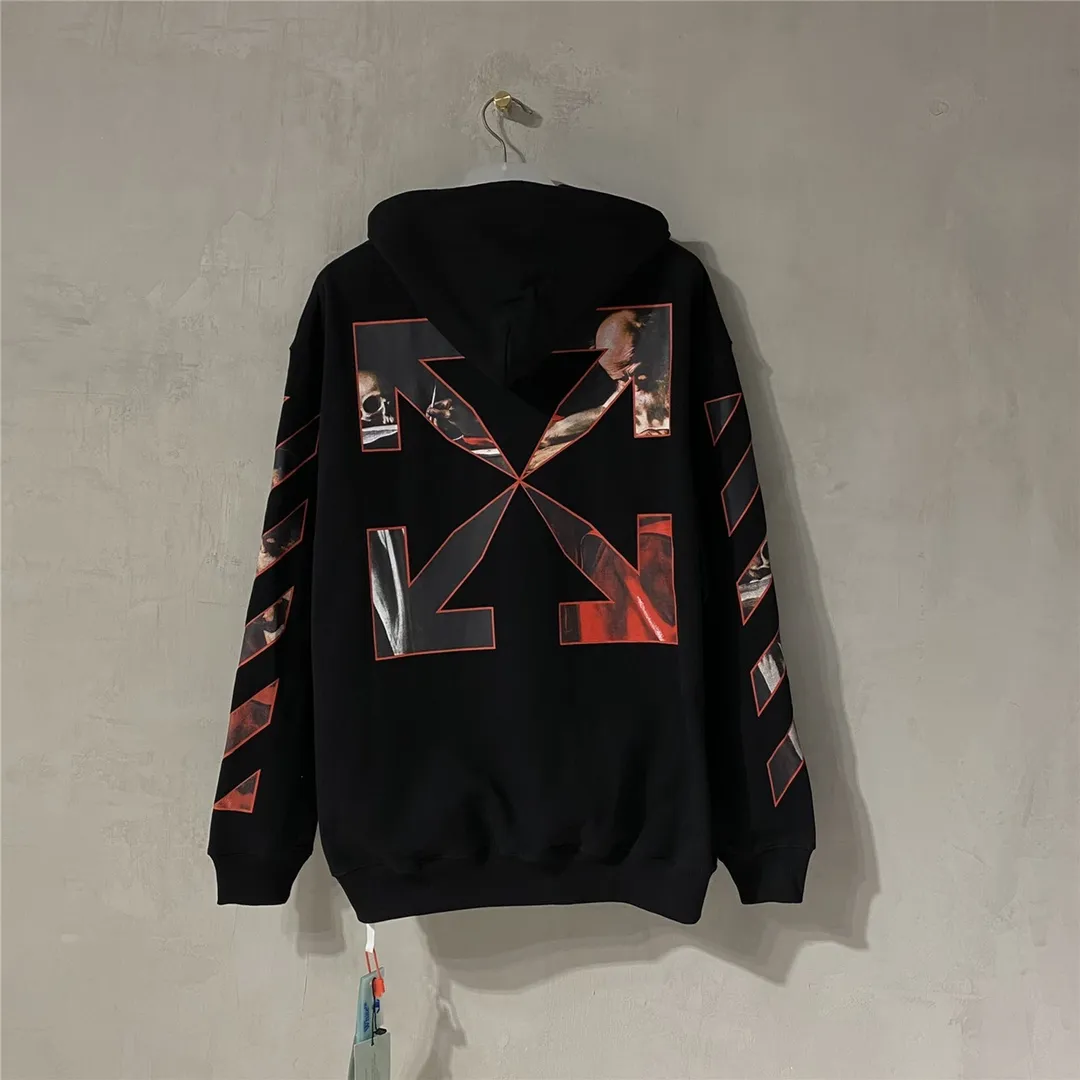 Top tested version OFFWHITE OW Caravaggio Skeleton Old Man Oil Painting for Men and Women Couple Pure Cotton Loose Religious Round Neck Pullover Hoodie Sweatshirt Exclusive version on the market, zp’s sales once hit a new high. Both the front and rear panels are printed using Kornit's digital direct printing process, with 7 colors sprayed and glazed solid film, giving the printing a jelly-like feel. The printing gradient is gentle, the texture is clear, and the color contrast is obvious. The fabric is made of 480g large fish scale pure cotton terry fabric, which is launched in a big way and has full drape. It can be compared with all versions on the market and is synchronized. Brand new 21s collar label, washed, hang tag, all customized. Size chart